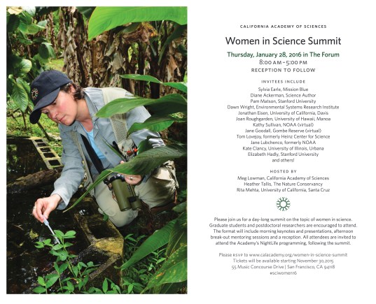 Poster Announcing Women in Science Summit (Courstey of CAS)